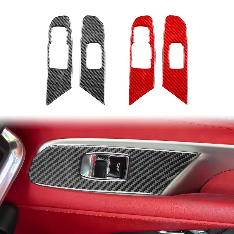 For Chevrolet Corvette C8 Z51 Z06 -2025 Carbon Fiber Window Lifting Decorative Panel Car Accessories Interior Stickers Trim