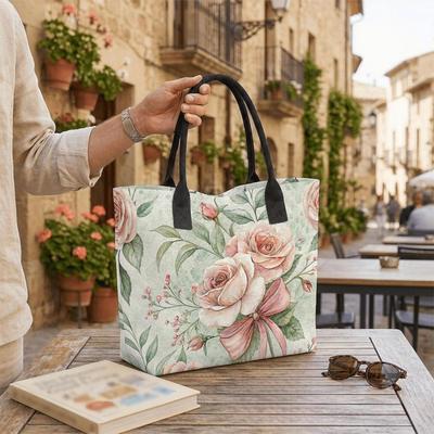 Kwiatowa Torba Tote Casualowa Duża Pojemność Torba na Ramię na Co Dzień
