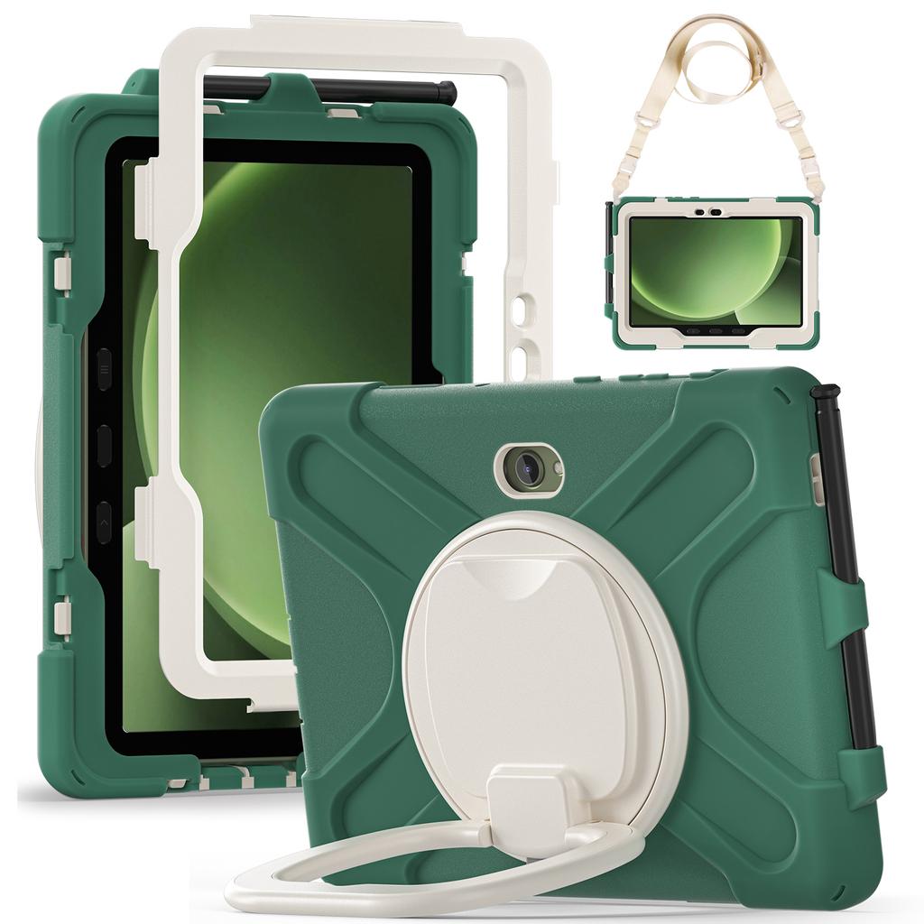 For Samsung Galaxy Tab Active5 Pro X350/X356B/Active Pro T540/T545/T547/Active4 Pro Case with Shoulder Strap TPU + PC + Silicone Kicks