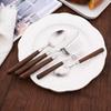 Wooden Handle Stainless Steel Cutlery Set 5Pcs Tableware Fork Spoon Knife Dinner Utensils for Home Kitchen