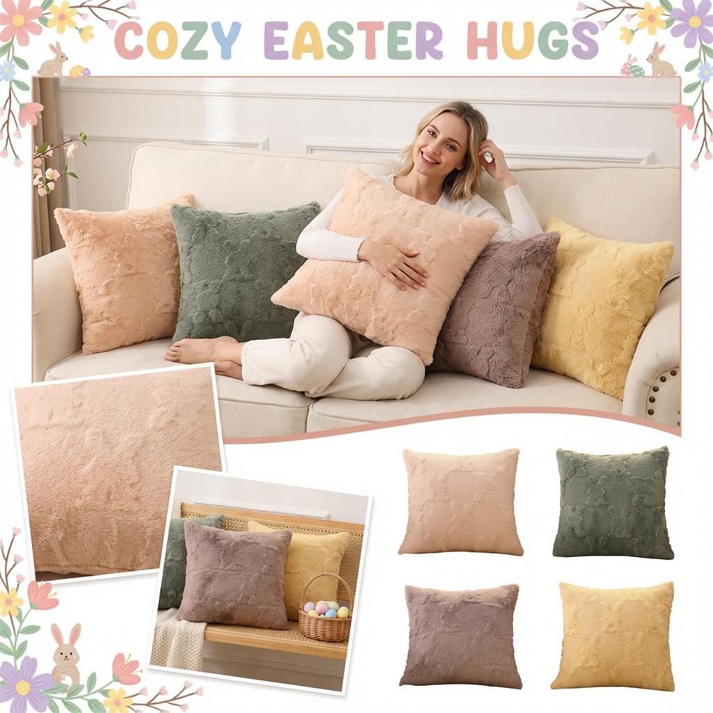 Easter Plush Cover Party Decoration Cushion Cover Double Sided Plush Cover
