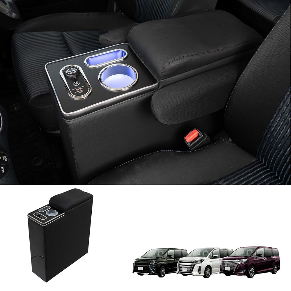 Craftworks LED Console and Center Console for Toyota Voxy 80 Esquire No Wireless Box, Armrest, Noah, (90 Series, Series), (Gasoline Vehicles,