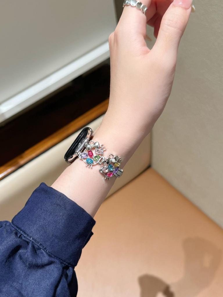 Compatible Metal Chain Watch Band for Huawei, Xiaomi, KT Diamond, Apple Watch Series 1-11, iWatch SE
