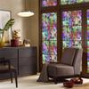 Retro Flowers Colorful Stained Glass Window Film Pattern Non-adhesive Window Decals Static Clings Non-Adhesive Window Stickers