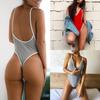 Thong Swimwear Women 2017 One Piece Swimsuit Bodysuit Bikini High Cut Swimming Suit For Women Monokini Deep V Neck Bathing Suit