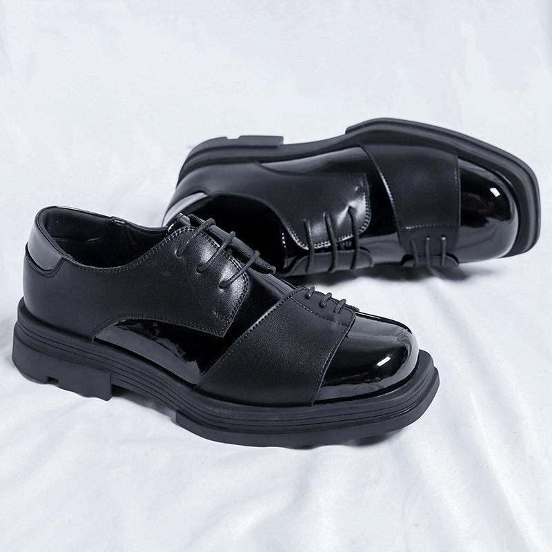 FashionSpring Autumn Men's Casual Leather Shoes Retro Style Male Oxford Shoes Versatile Outdoor Formal Dress Footwear Lace-Up Sneakers