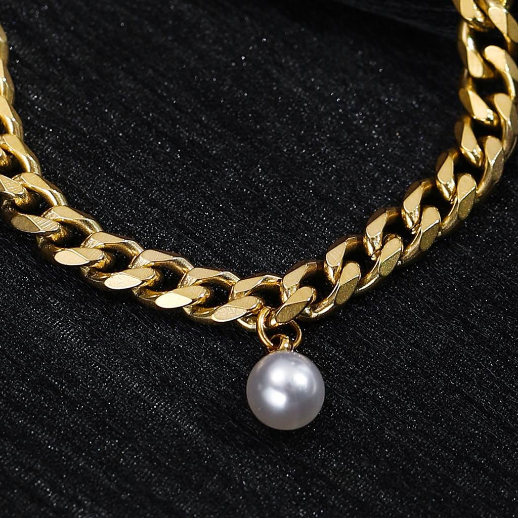 Pearl Pendant Bracelet Titanium Steel Does Not Fade Women'S Simple Fashion Stainless Steel Jewelry