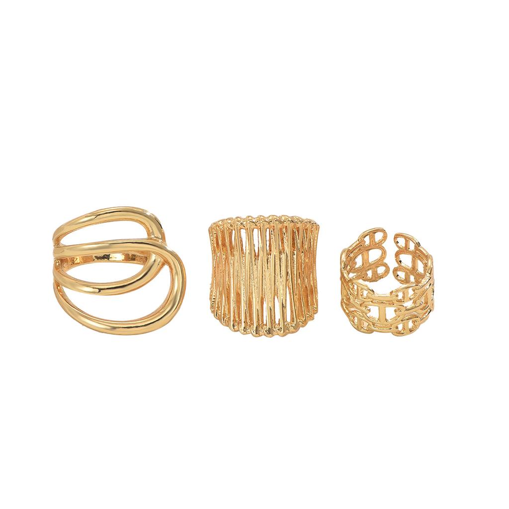 Fashion Women's Jewelry Geometric Smooth Design Versatile Ring Niche High-end Jewelry Set