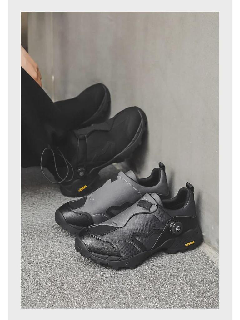 Men's Retro Thick-Soled Leather Hiking Shoes for Fall Camping