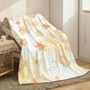 flowers cute Throw Lightweight 240g Flannel Blanket Soft Skin-friendly for Summer Cooling