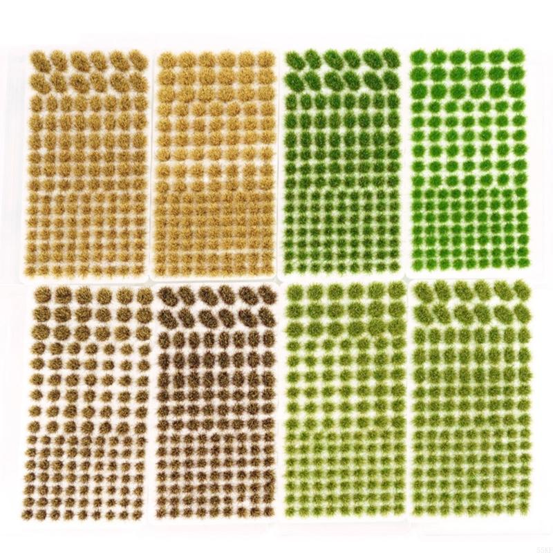 Static Grass Tufts Terrain Model Set Artificial Grass for Train Landscape, Railway Scenery, Miniature Shrub & Bushes 55KF