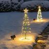 Solar Metal LED Christmas Tree Decoration String Lights Artificial Solar Christmas Tree Lawn Lights Solar LED Landscape Lights
