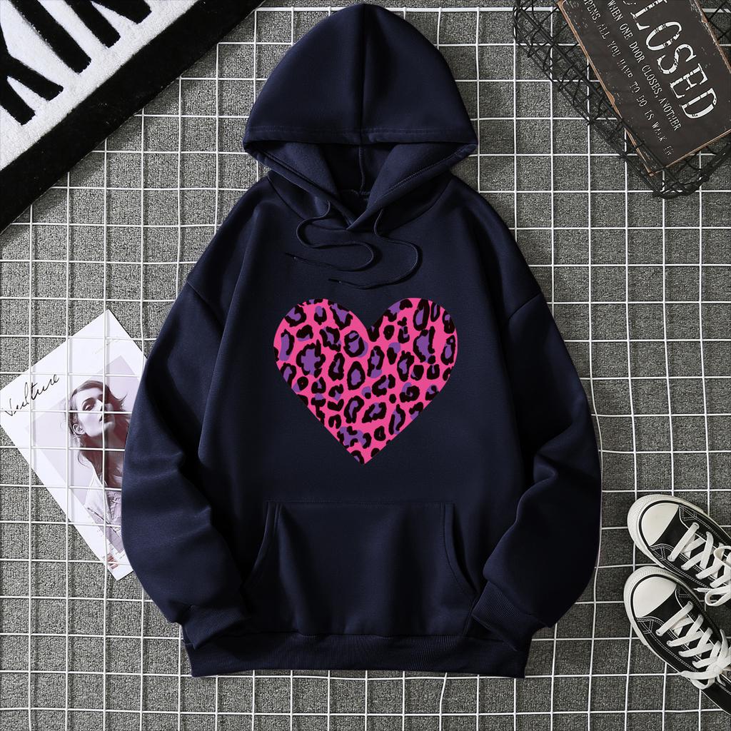Autumn and winter trend printed sweater women's 2025 new hooded casual jacket women ins large size hoodie
