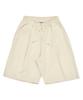 PAPERBOY Linen Bio Pintuck Half Pants - Khaki Brown