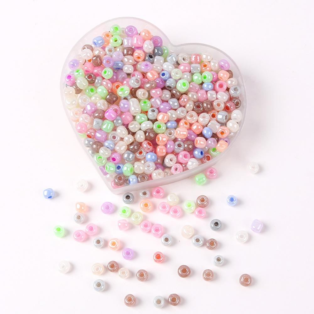 2/3/4 Mm Cream Ab Glass Rice Beads Round Beads Loose Beads Diy Bracelet Necklace Beaded Material Jewelry Accessories