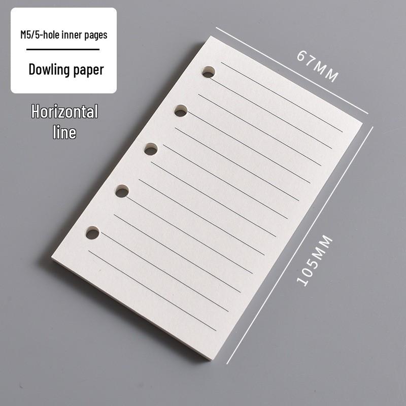 M5 Planner Five-Hole Blank Colored Refills, Macaron Tone Thick Loose-Leaf Inner Pages.