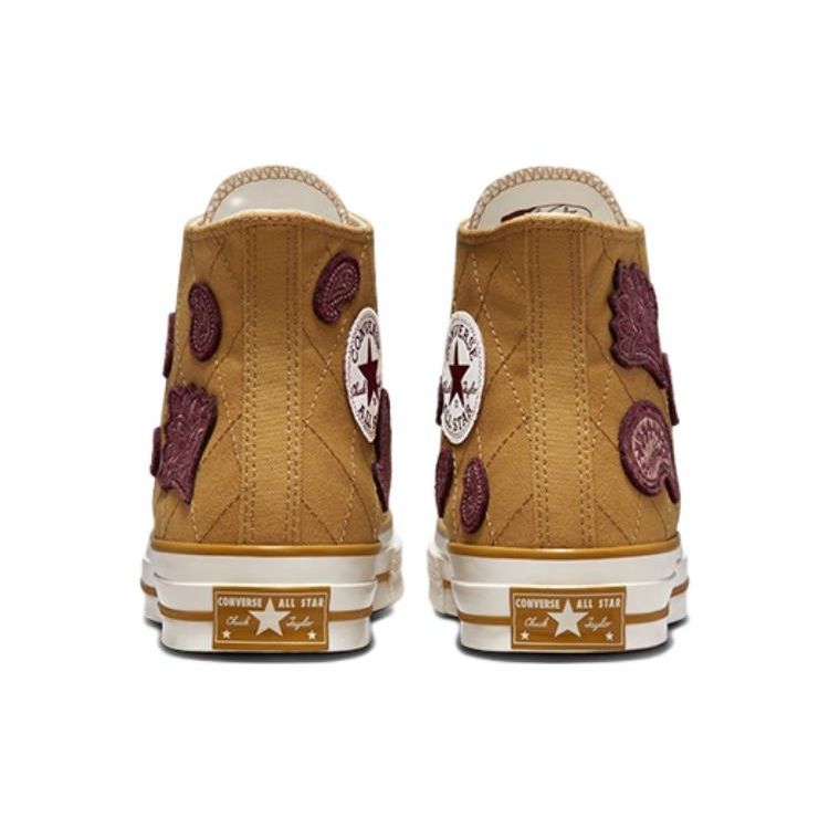 Converse Chuck 70 High Crafted Patches - Burnt Honey Unisex Sneakers Brown Deep-Bordeaux A05278C