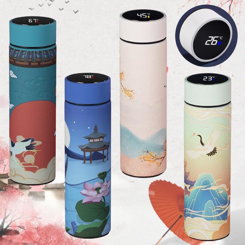 Kreative LED-Anzeige Temperatur Edelstahl Vakuumflasche 500ml