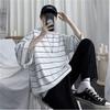 Summer Oversized T-Shirt Men Funny Harajuku T-shirt Streetwear Femme Striped Hip Hop Loose Half Sleeve T-Shirts Male