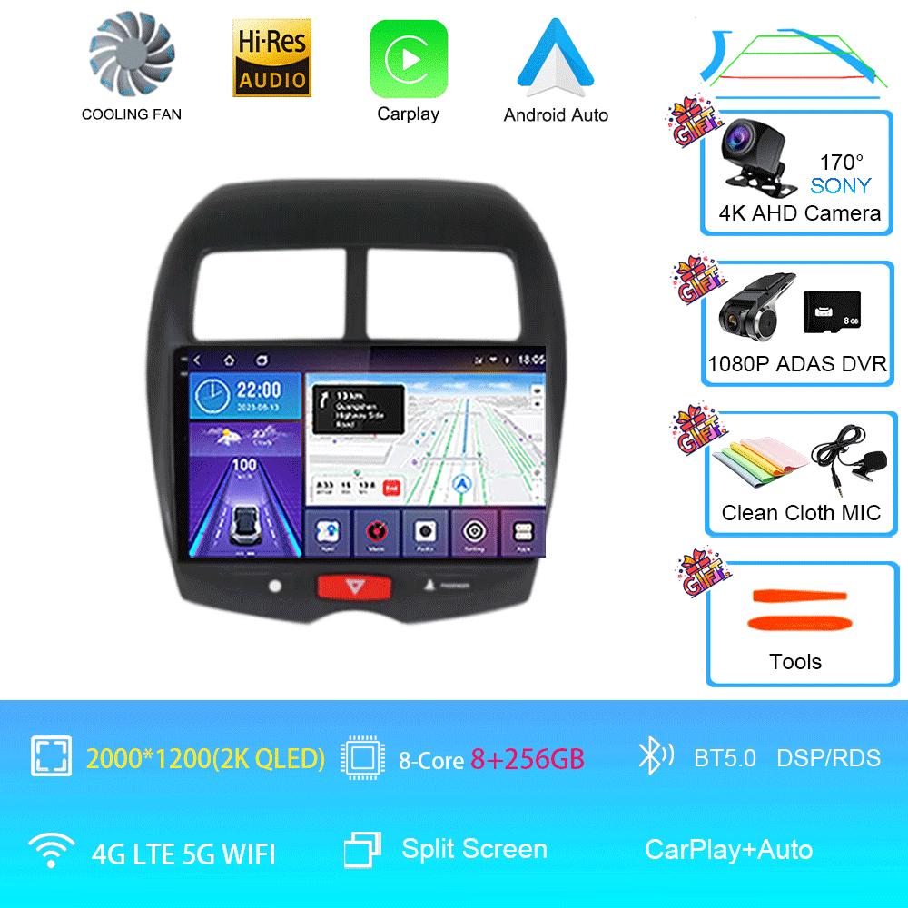 Car Radio Android 14 For Mitsubishi ASX 1 2010 2011 - 2016 C4 Peugeot 4008 DSP Multimedia Video Player Carplay Stereo Audio GPS