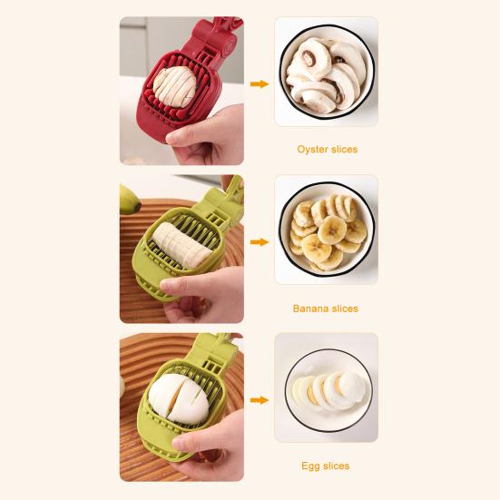 Egg Slicer for Hard Boiled Eggs Stainless Steel Food Slicer for Eggs Fruits Cheese Strawberry Easy-Press Kitchen Slicing Tool with Ergonomic Handle