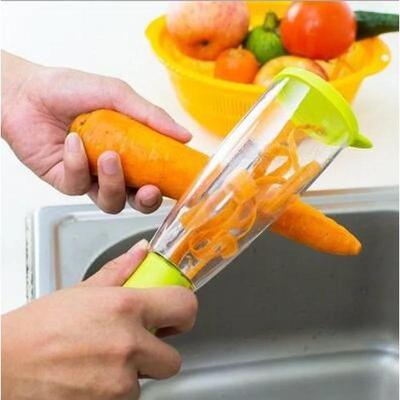 Storage Tube Splash-proof Fruit and Vegetable Peeler Multi-functional Peeler Storage Type Supplies Household Kitchen Tools