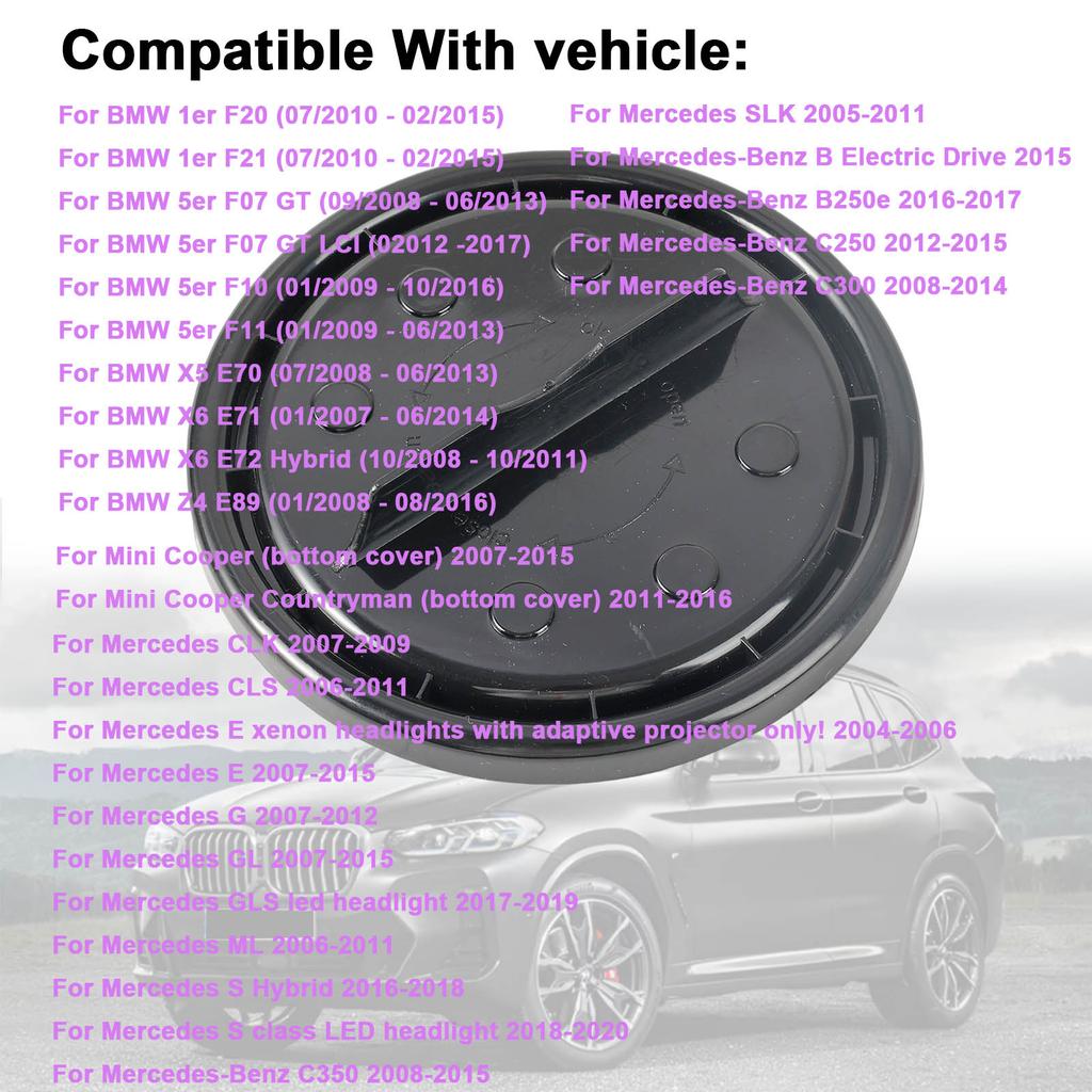 63117348932 63117204272 Kryt zadní části světlometu pro potkávací světlo Pro BMW 1 5 X5 X6 F20 F21 F10 F07 E60 Mercedes-Benz CLK CLS E GL ML