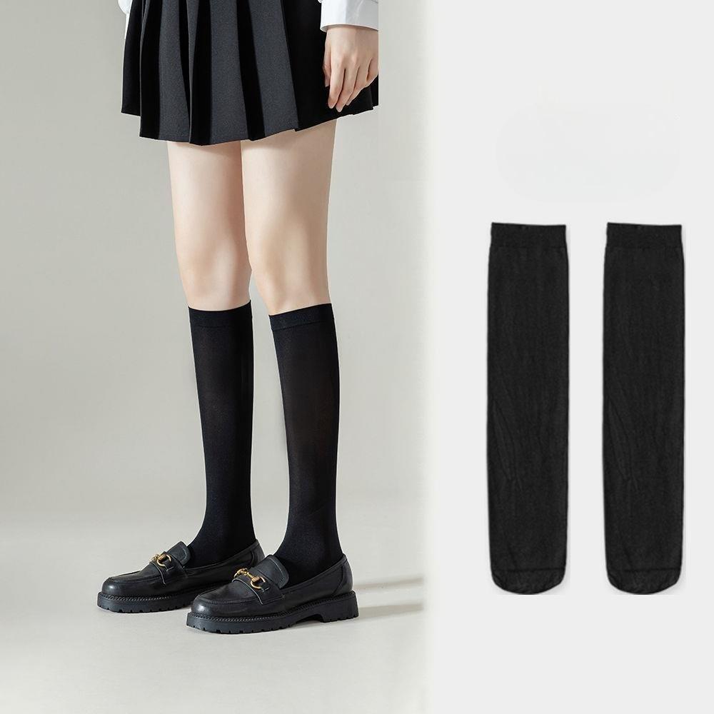 Velvet Low-pressure Calf Socks, Summer Thin Knee-high Socks for Slimming and Beautifying Legs, with Short Skirt Socks