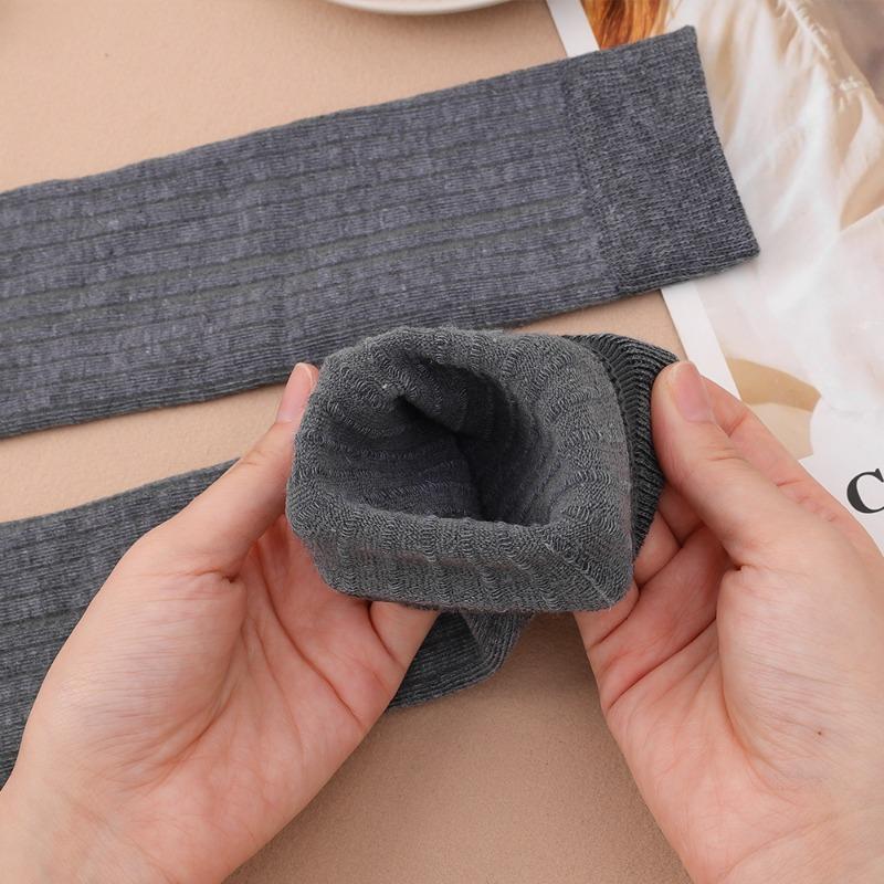 Spring Fall Knee High Stockings for Women White Vertical Stripe Long Socks Fashion Girls JK Skinny Boots Sock Japanese Style