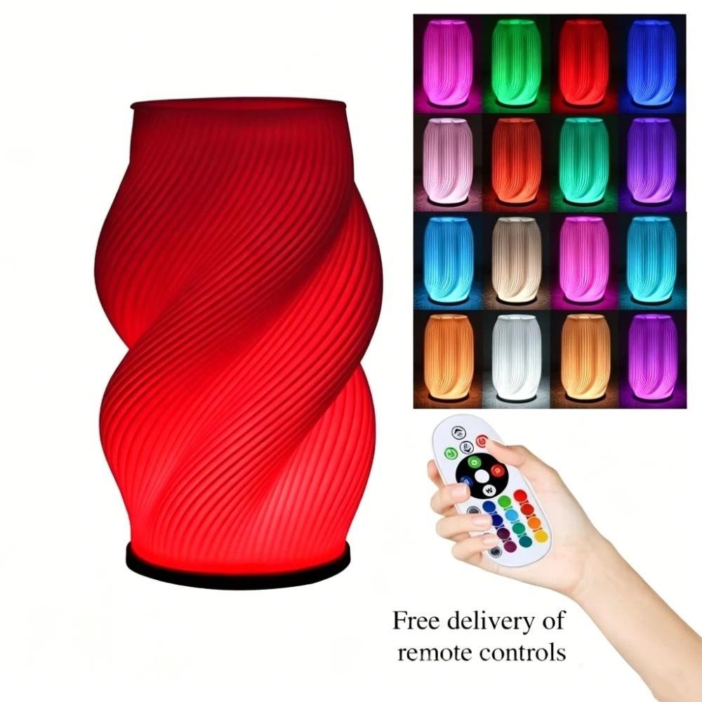 3D Printing LED Desk Lamp Minimalist USB Powered Vase Table Lamp Adjustable Color Temperature Multi-Color Night Light