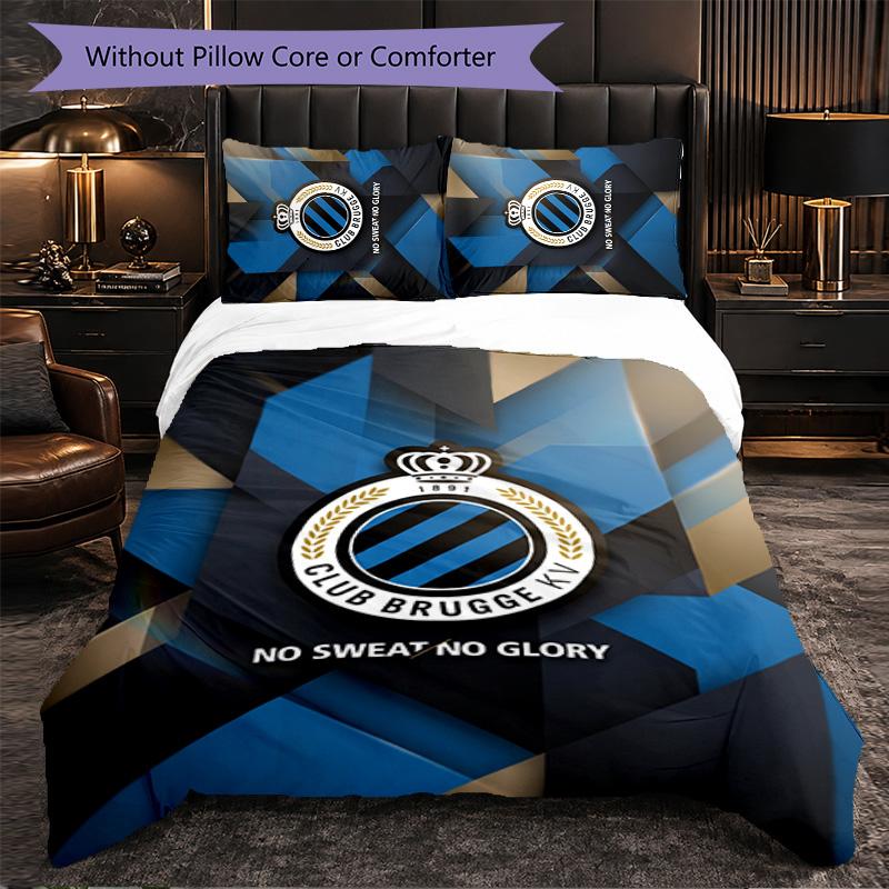 Club Brugge FC Themed Bedding 3Pcs Duvet Cover Set Decorative Bed Linen For Teen Room Home Decoration