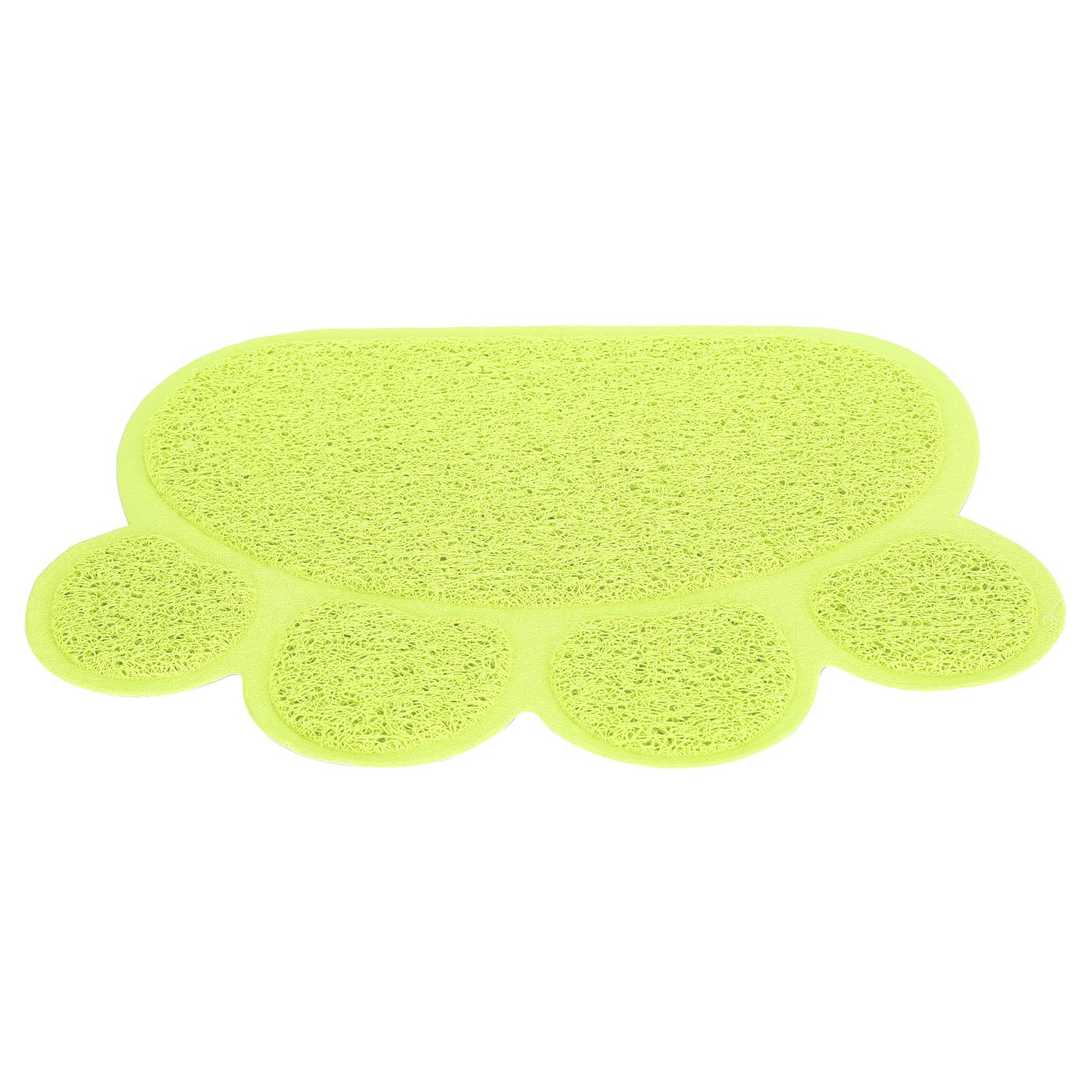 PVC Cat Dog Litter Mat Waterproof AntiSlip   Shape Feeding Bowl Placemat Pet Supplies(  Blue   Shape)