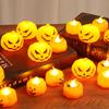 12Pcs Halloween Pumpkin Lights Glow In The Dark Electronic Candle Decorative Props for Party Haunted House Festival Scene Setup Scary Ghost Lanterns