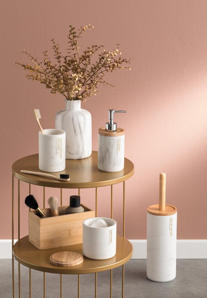 Kobu runder Tisch 52cm goldfarbenes Metall mit Ablagen