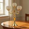 Candelabra with Crystal Beads Toned Centerpiece Electroplated Candle Holder Five