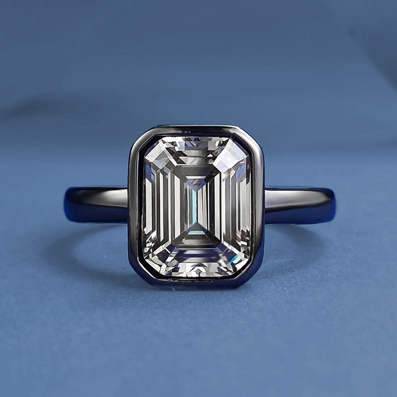 

Ювелирные изделия храма Ло Си: Винтажное Простое Кольцо из Серебра 925 пробы с Черным и Серым Цирконом Ашер Прямоугольной формы Size 7