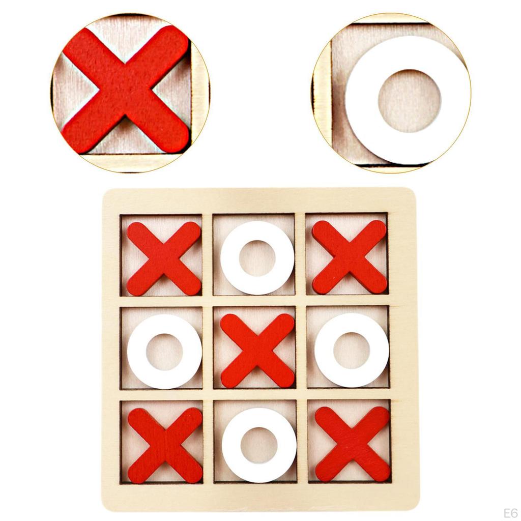 TAC TOE Board Game, Coffee Table Family Games, Blocks, for Children,