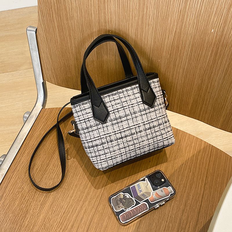 

Women s Super Popular Woolen Fashion Satchel Bucket Bag Black