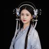Flower Hanfu Tassel Hair Hoop Beads Swaying Fairy Headwear Antique Chinese Ancient Hairband  Girls