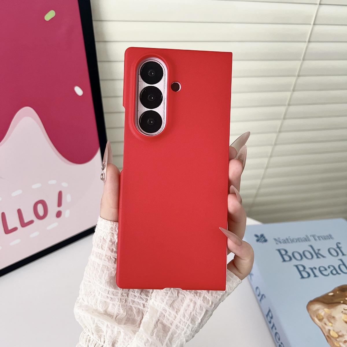 

Роскошный ультратонкий жесткий чехол-накладка для Samsung Galaxy Z Fold 7/6/5/5G/ZFold7/Z Fold 3/4/5 Ударопрочный Конфетный однотонный чехол Galaxy Z Fold5 красный