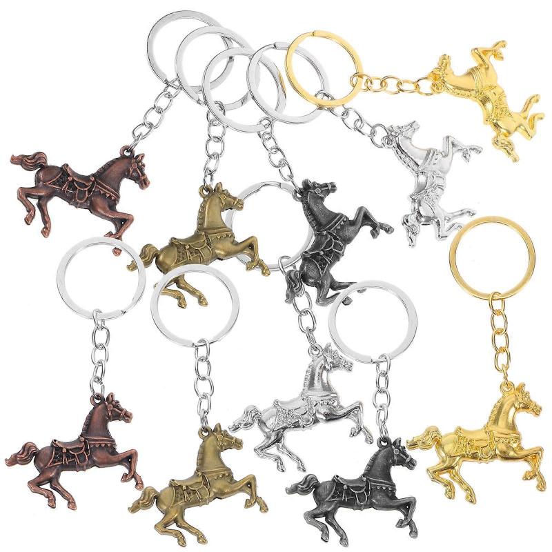 Horse Keychain Metal Key Chain for Home Use 10Pcs with Zodiac