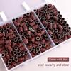 210pcs Sanding Cap Bands #180#120#80 Grit Nail Drill Grinding Bit Files Pedicure Tool Set for Grit Gel Nail Polish Removal