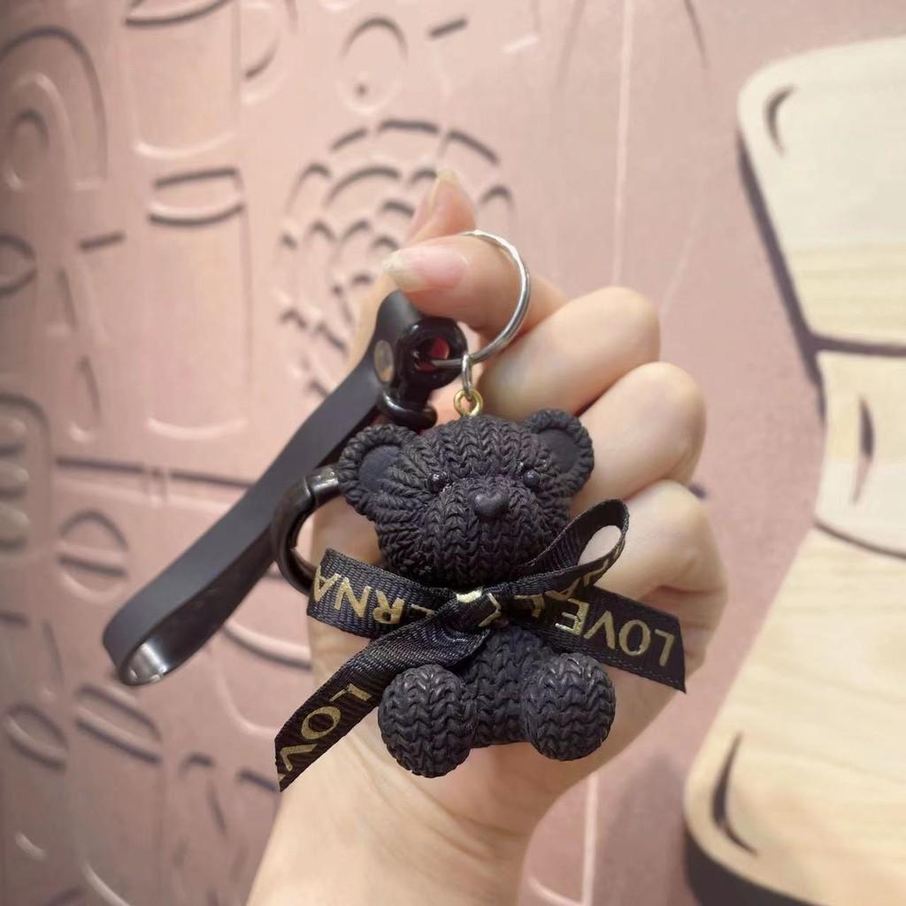 Teddy Resin Stylish Bear Keychain Fashionable Car Key Ring Ornament Cute Design