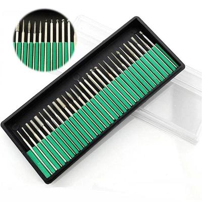 30pc Dremel Diamond Burr Bit Set Rotary Tools 400 Grit Storage 1/8" Shank Case