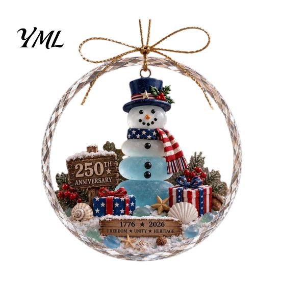 Acrylic Holiday Ornaments for Home Ocean Themed Christmas Ornaments, Lighthouse/Wreath/Santa Claus/Xmas Tree/Snowman/Deer Hanging DIY Craft