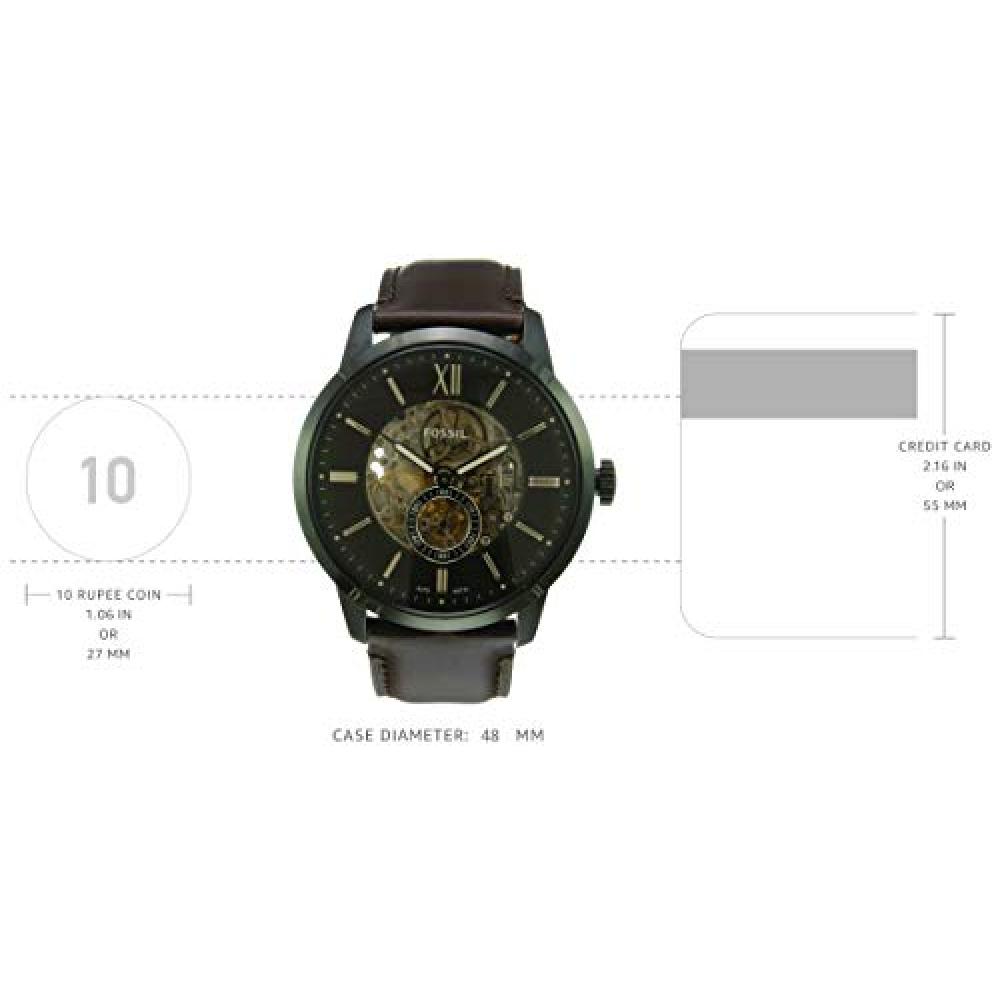 Black Leather Automatic Fashion Watch 