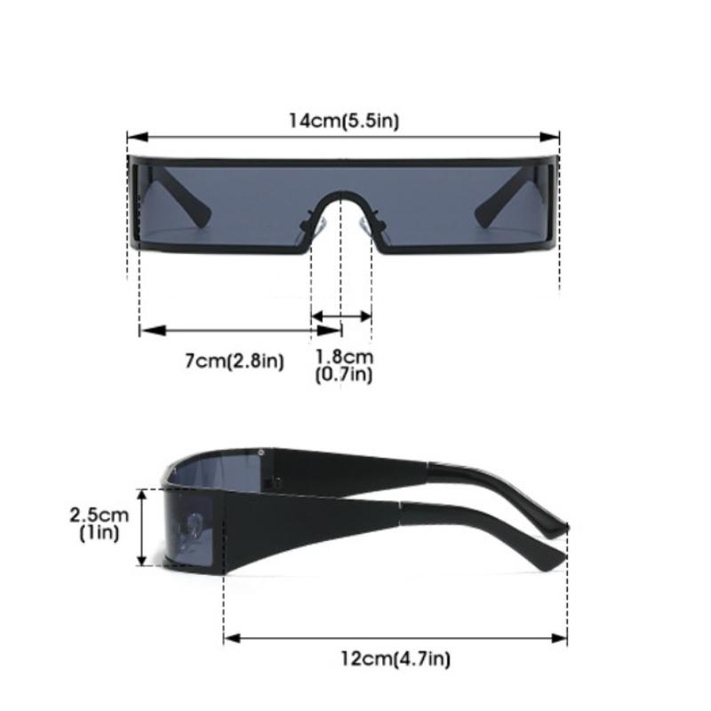 Non-polarized Vintage Trendy Design Small Frame Punk One-Piece Women Men Sunglasses Metal Frame Outdoor Driving Men Sun Eyeglasses