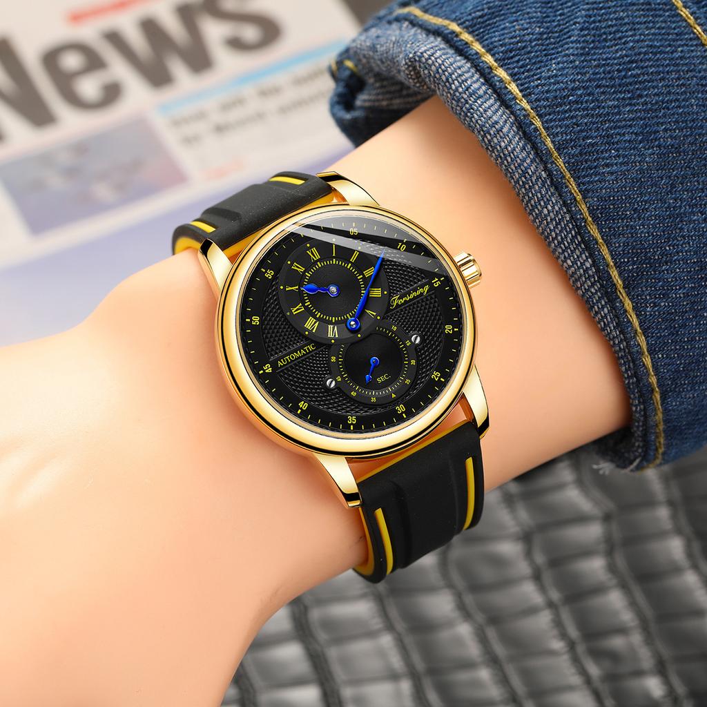 Forsining Herren Sport Rennzifferblatt Mechanische Uhr Mode Automatische Mechanische Uhr