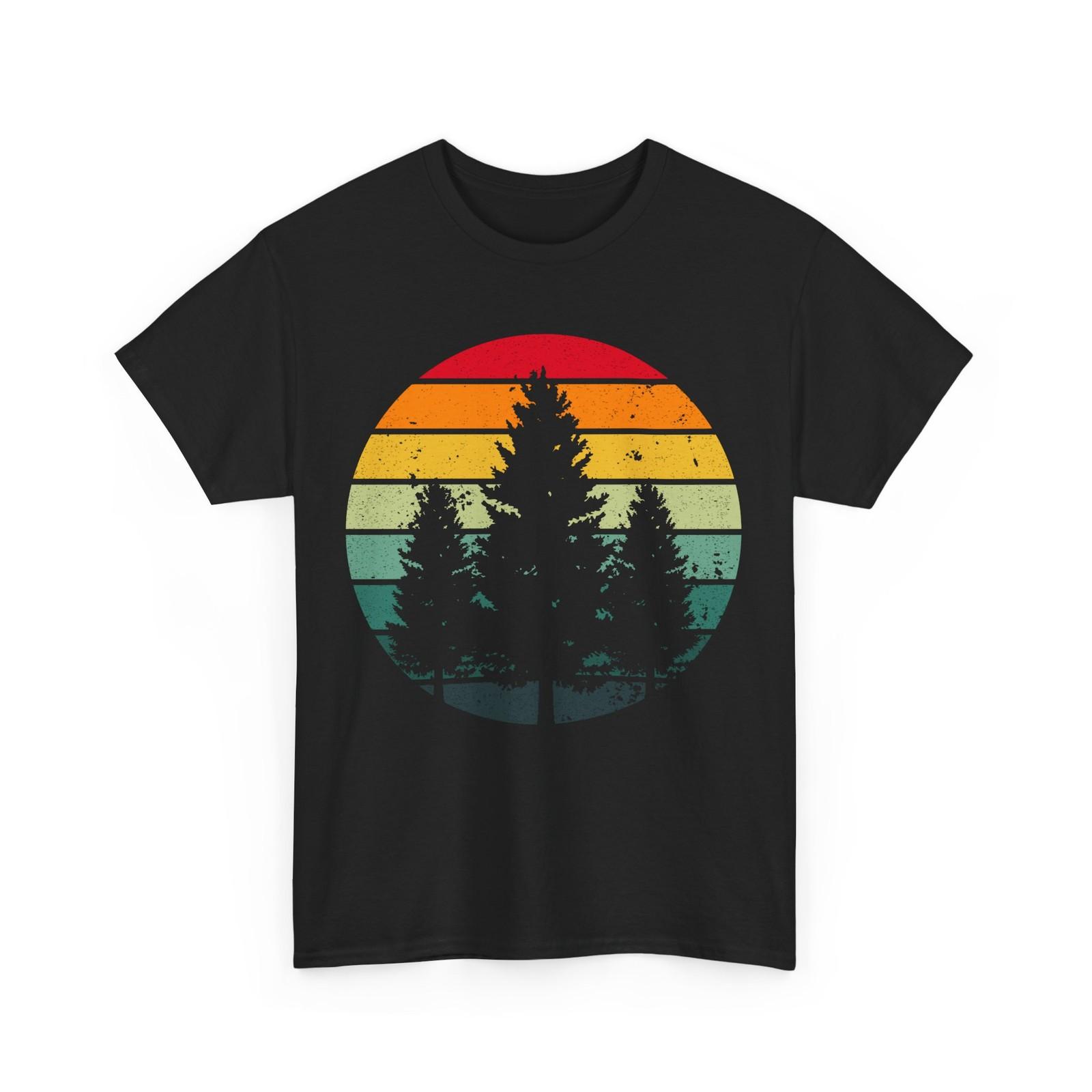 Pine Trees Wildlife Shirt, Nature Lovers Animals Sunset Women Men T-Shirt M