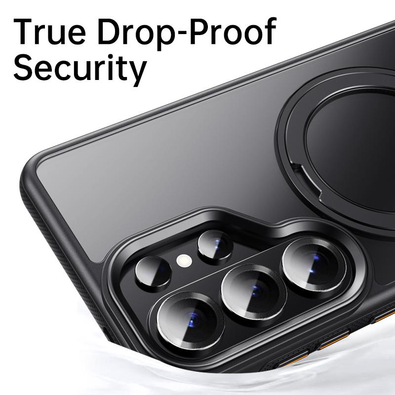 KEYSION N52 Magnetic 360° Ring Stand Case for MagSafe for Samsung Galaxy S26 Ultra 5G S26+ Matte Transparent Shockproof Phone Cover
